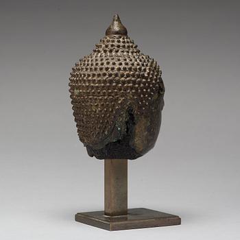 BUDDHAHUVUD, brons. Thailand, troligen 1700-tal.