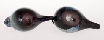 FIGURINER, 2 st, glas, Oiva Toikka, 1900-tal.