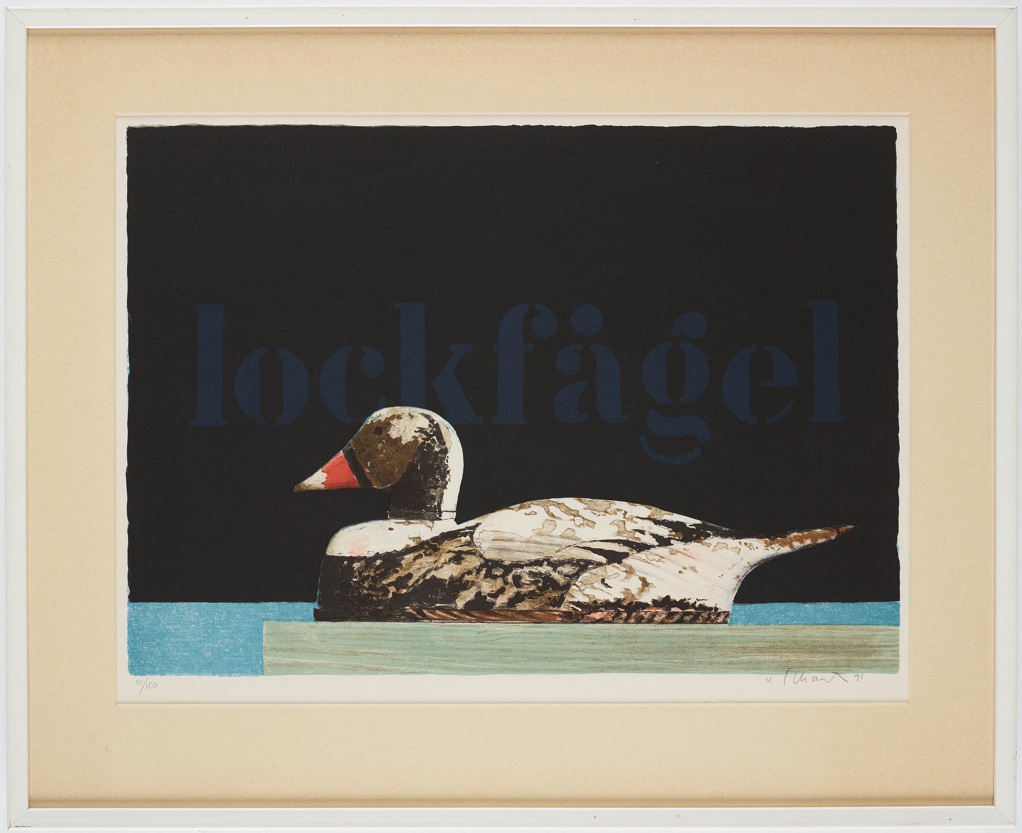 Philip von Schantz, lithograph in color, signed and dated 41/150, dated -91.