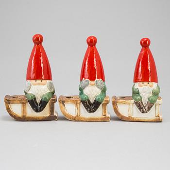 A set of three stoneware figurines by Lisa Larson for Gustavsberg.