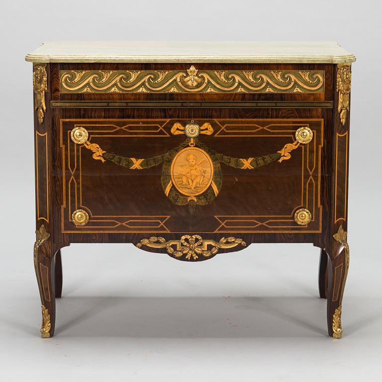 A Swedish Louis XVI-style chest of drawers, signed Arthur Karlström, Lysekil, Sweden, dated 1946.