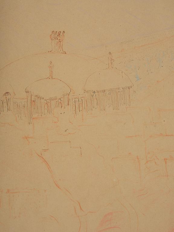 Carl Fredrik Hill, Architectural fantasy.