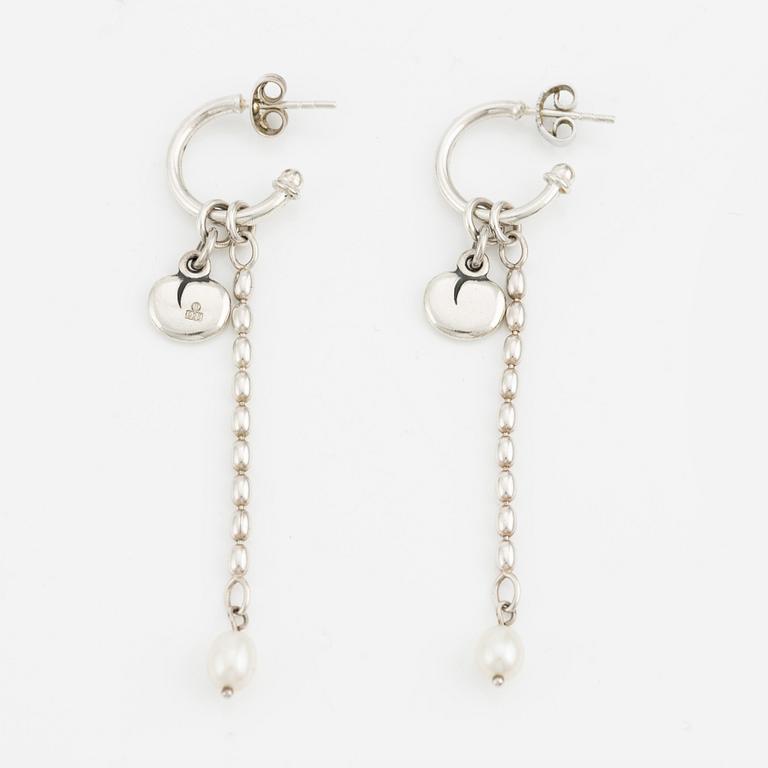 Kalevala, smyckesset, "Linnea Borealis", collier, örhänge samt armband, silver med pärlor.