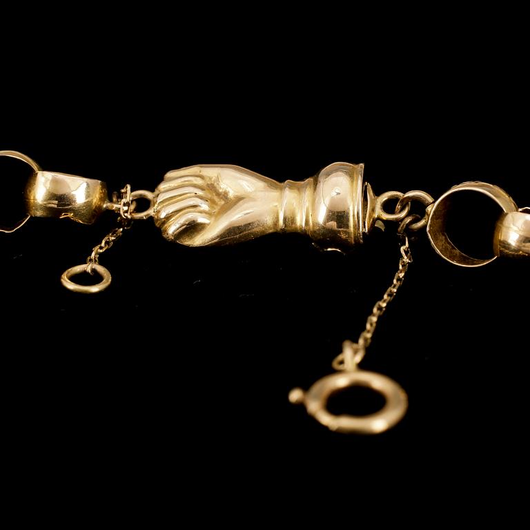 COLLIER, 18k guld, Stockholm, 1839. Vikt ca23g.