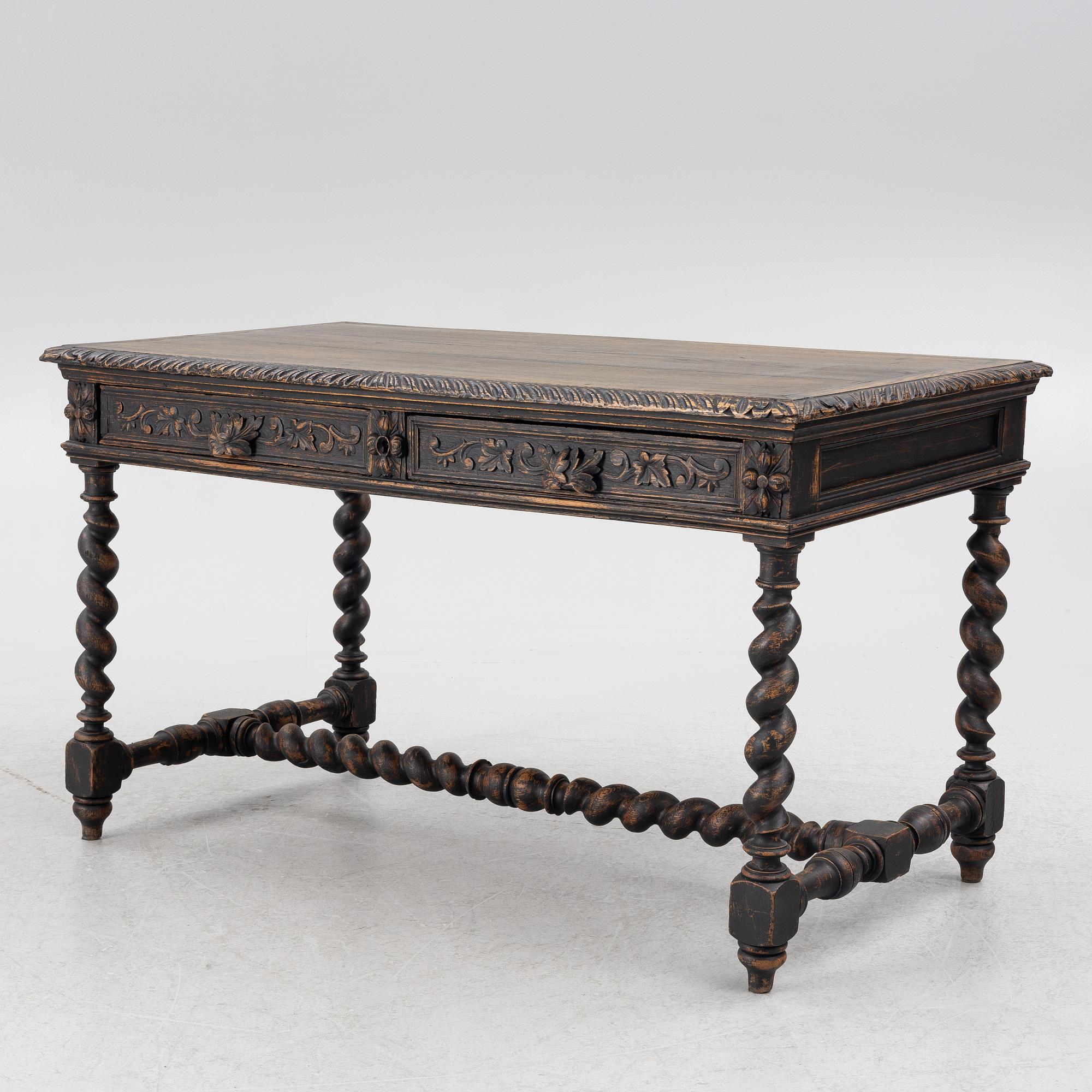 A Baroque style desk, circa 1900.