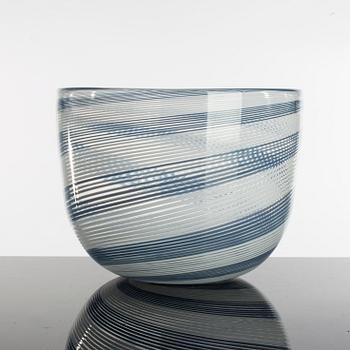 HEIKKI ORVOLA, two bowls, glass, signed, Nuutajärvi, Notsjö, Finland.