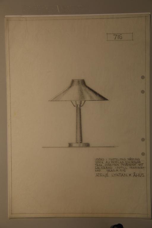 Hans Bergström, table lamp, model "716", ateljé Lyktan, 1940s/50s.