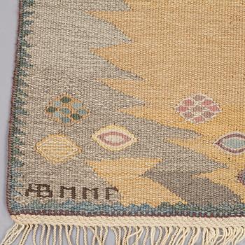 Barbro Nilsson, A CARPET, "Tånga, ljus", flat weave, ca 237 x 139 cm, signed AB MMF BN.