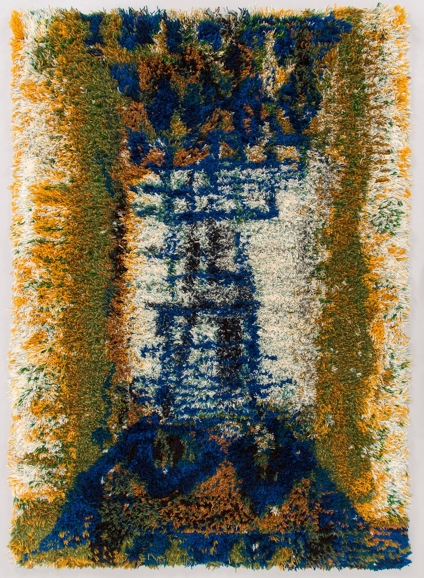 Lilli Kollin, a rya rug Neovius. Cirka 170 x x125 cm.