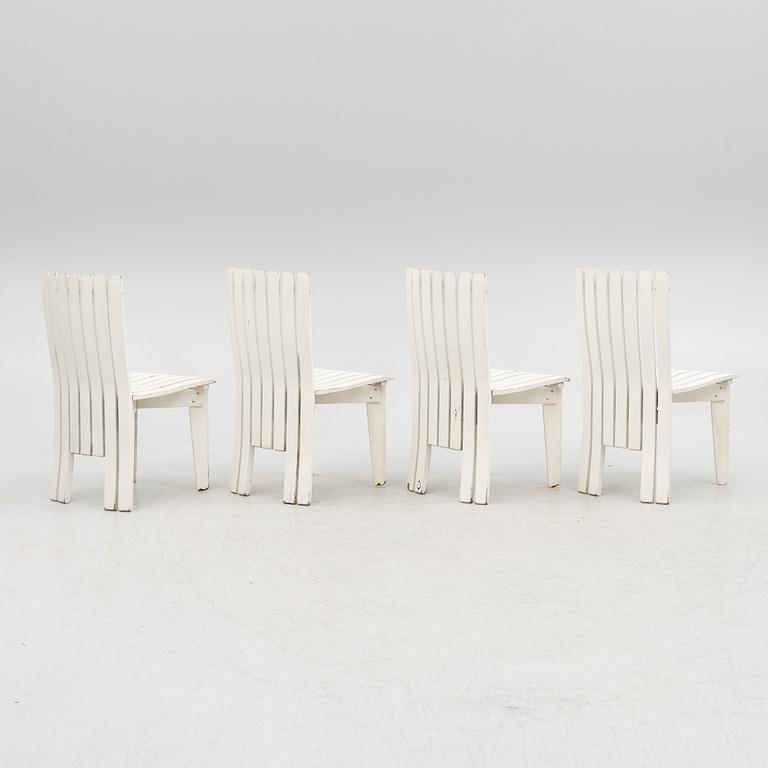 Alvar & Aino Aalto, an 'Aurino' garden furniture set with table and four chairs.