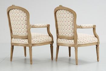 A pair of Royal Gustavian armchairs 1778.