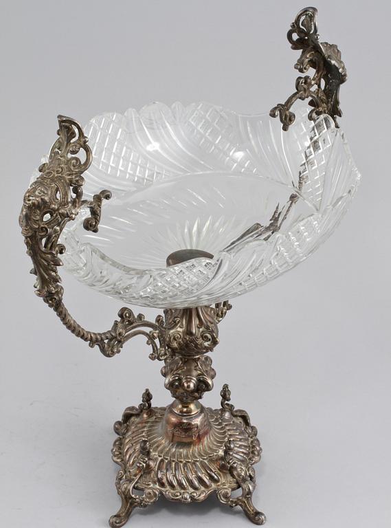 UPPSATSSKÅL, nysilver, Olof Richter, Stockholm, verksam 1884-1936.