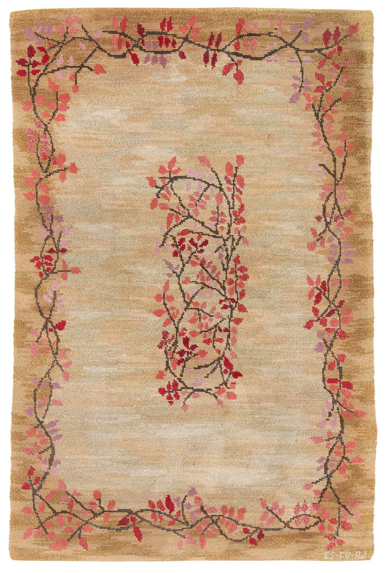 A knotted pile carpet, c. 275 x 177 cm, signed ES-FV-AJ.