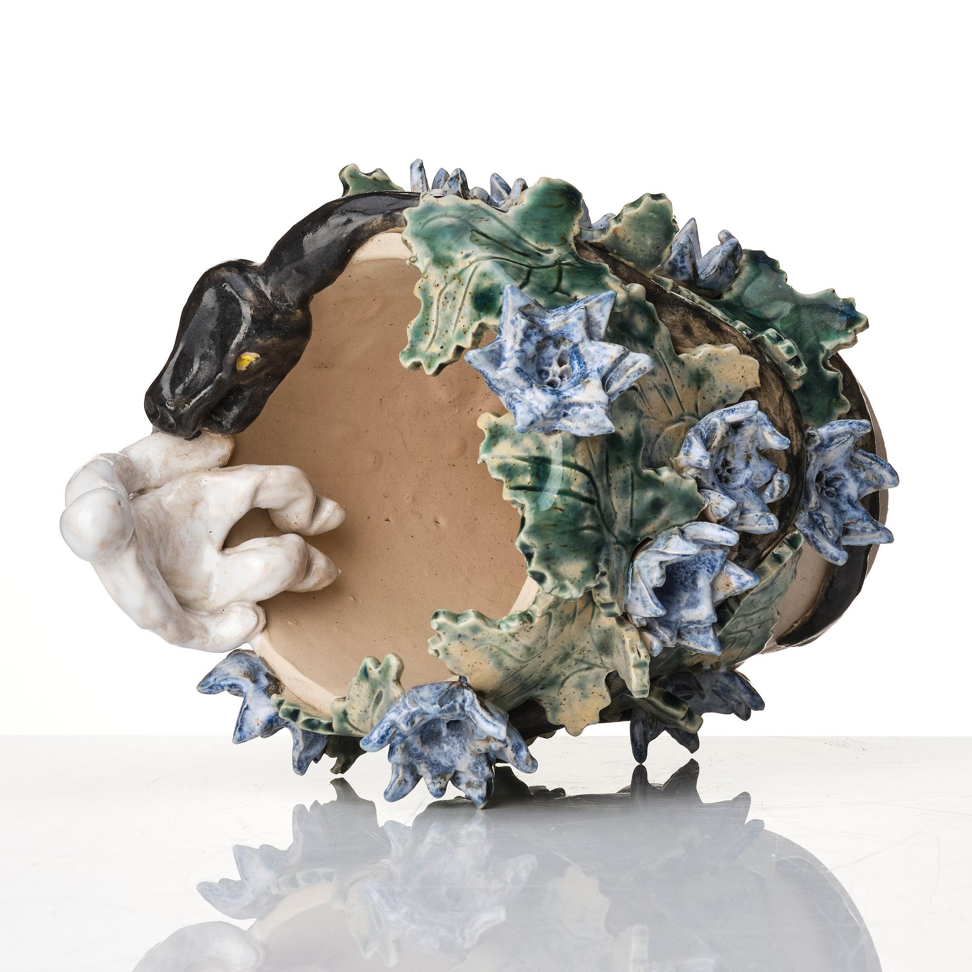 Dan Henriksson, ”Safety not guarenteed 1”, a unique sculpture, his own studio Hammarö Keramik, Sweden 2015.