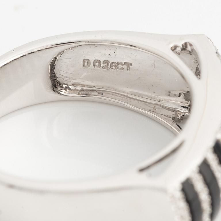 Ring, with onyx and brilliant-cut diamonds.