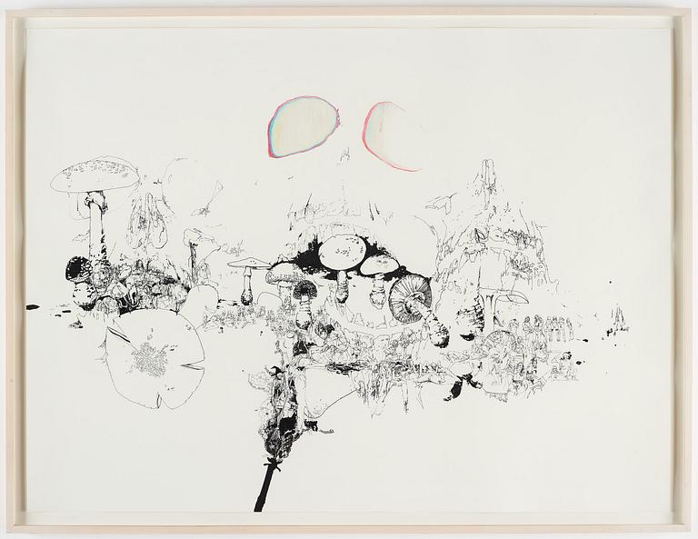 Matt Greene, executed in 2003, ink and crayon on paper.