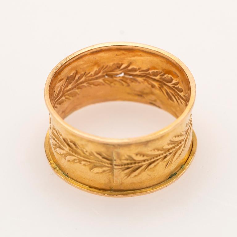 Anders Wedin (active 1838–1864). Engagement ring, 18k, Söderhamn.