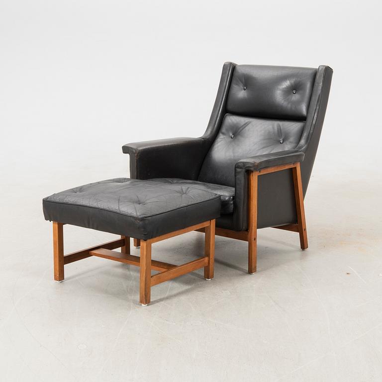 Karl Erik Ekselius, armchair with footstool, JOC Vetlanda 1960s.