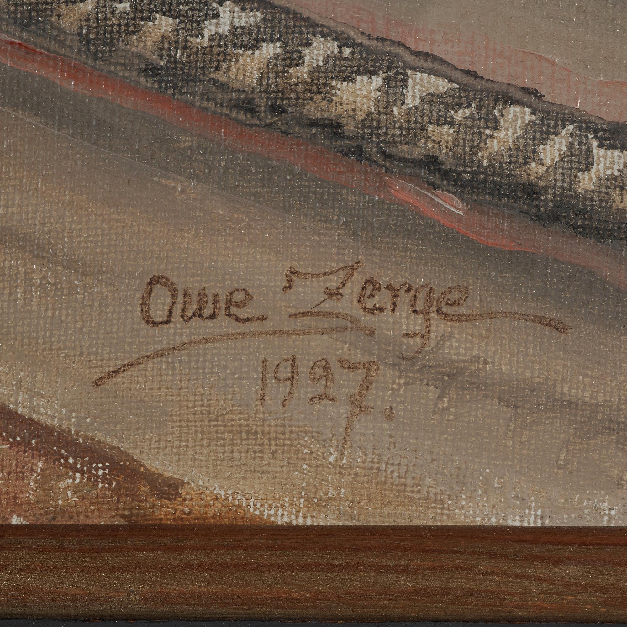 Owe Zerge, OWE ZERGE, oil on canvas, signed Owe Zerge and dated 1927.