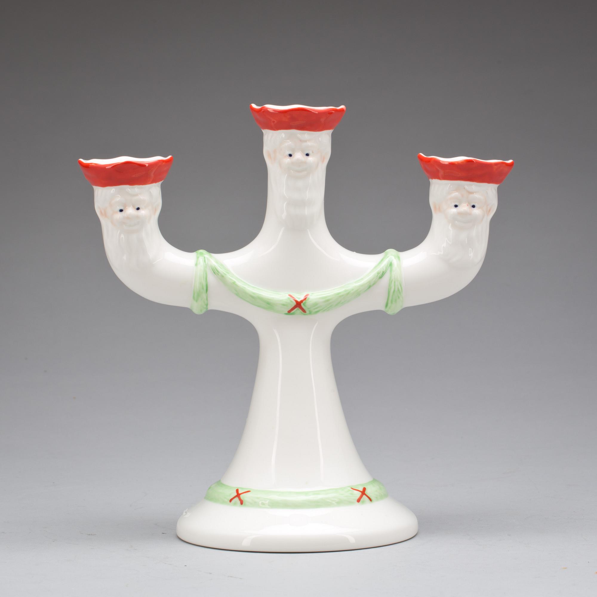 KANDELABER, flintgods, "God Jul", Rörstrand.