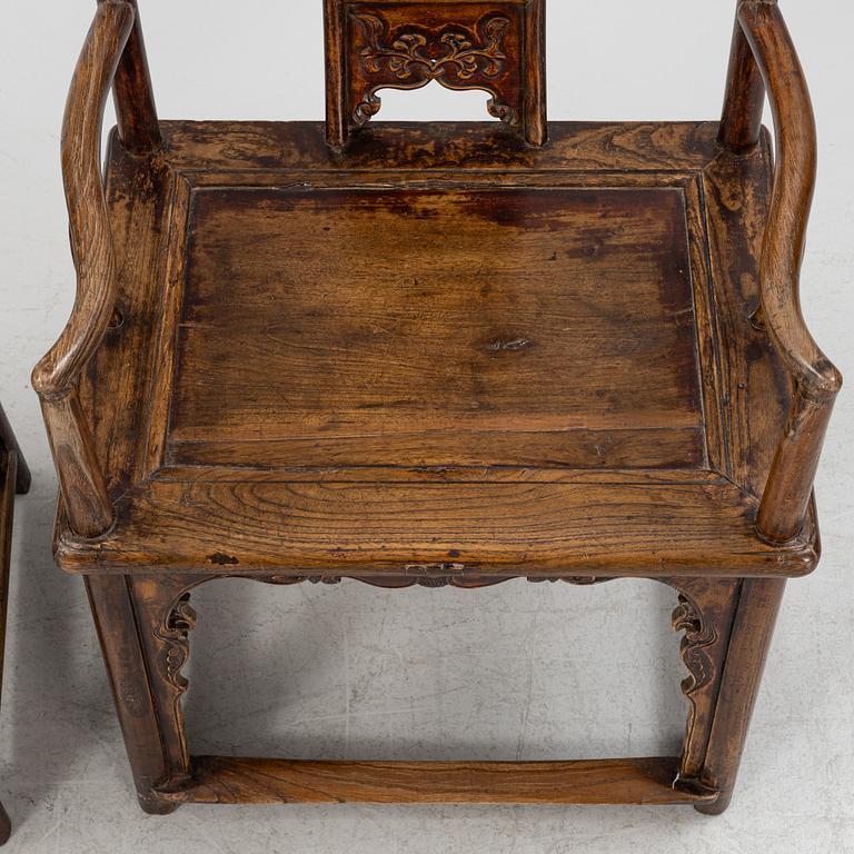 A pair of hardwood chair, China, early 20th century.