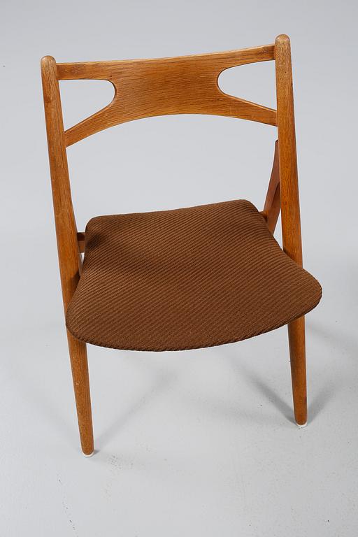 STOLAR, 4 st, "CH29"/"Savbukkestolen", Hans J Wegner, Carl Hansen & Son, 1900-talets mitt.