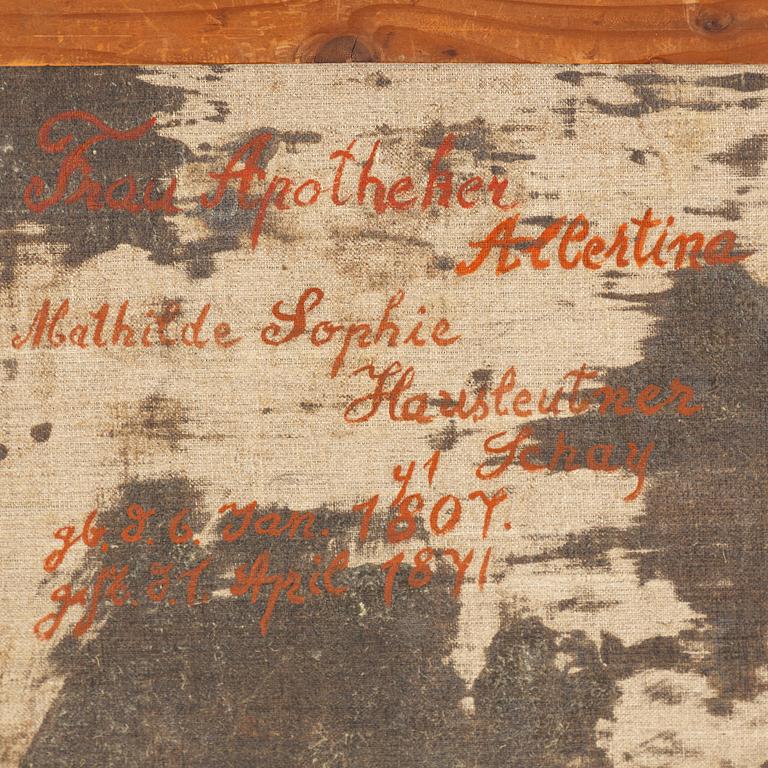 Unknown artist, 19th century, Frau Apotheker Mathilde Sophie Hausteutner.