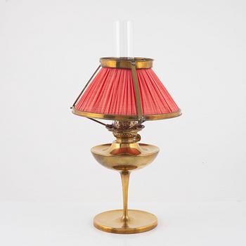 A Brass Table Karosene Lamp, Böhlmarks, Sweden, first quarter of the 20th Century.