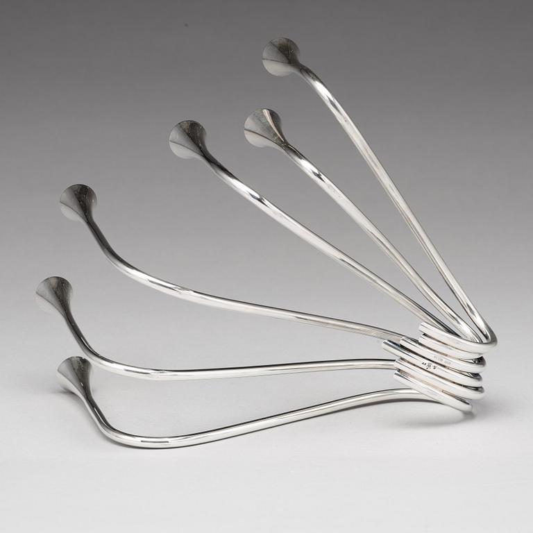 Ibi Trier Mørch, kandelaber "Bølgeslag", för Firma A. Michelsen, Danmark 1951, sterling.