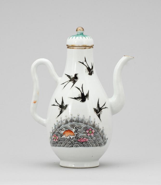 KAFFEKANNA, porslin, Kina 1800-tal.