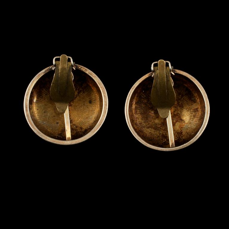 ÖRHÄNGEN, ett par, förgyllt sterlingsilver, Finn Jensen, Norge. Vikt 8 g.