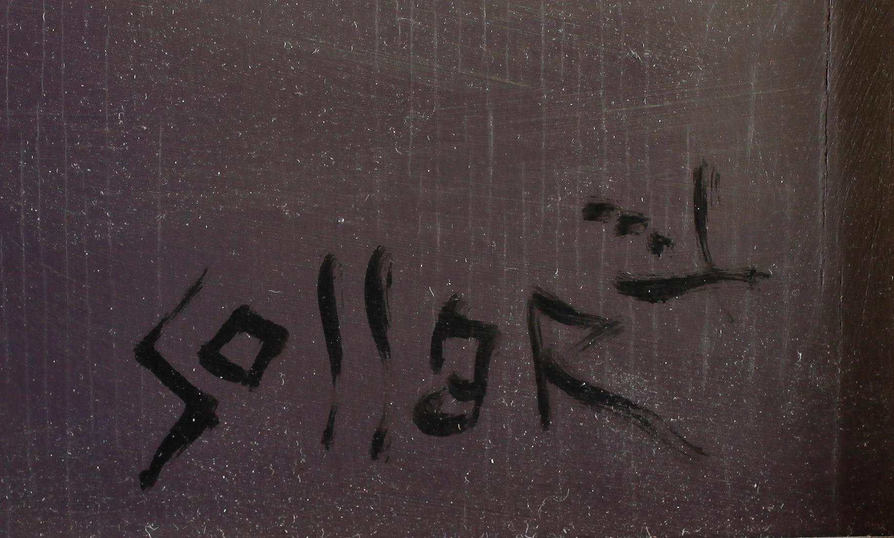 AKOS SOLLAR, olja på pannå, signerad.