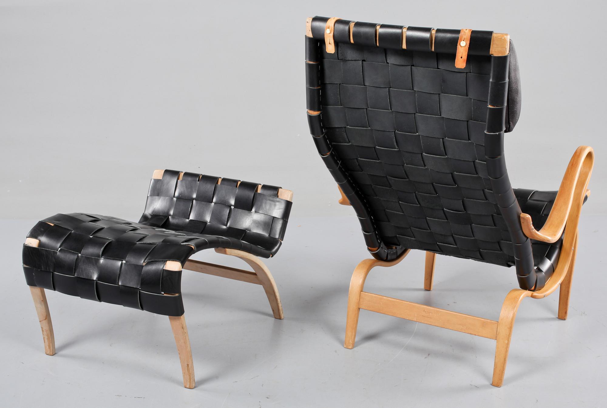 KARMSTOL MED FOTPALL, "Pernilla", Bruno Mathsson by Dux.