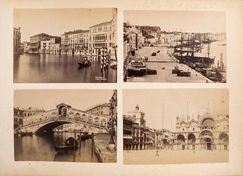 Photographs 11 sheets Italy including Milan and Venice around 1900.