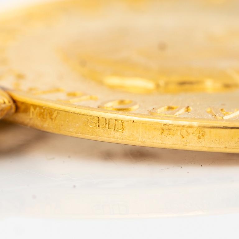 Guldmedalj  Gustaf VI Adolf, Sverige, Kungliga Patriotiska Sällskapet 1964.