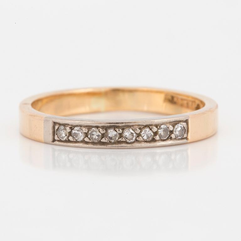 An eight-cut diamond ring.