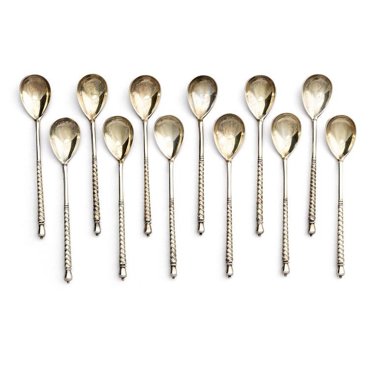 Ivan Alexeyev, teskedar, 12 st, silver, Moskva circa 1880-1890.
