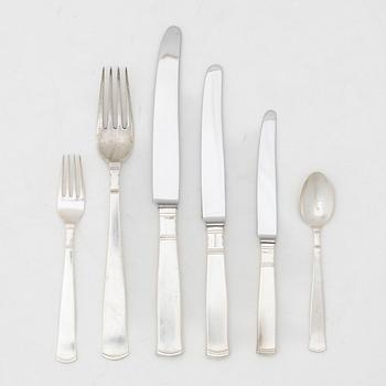 Jacob Ängman, a silver cutlery, model "Rosenholm", GAB, Stockholm and Eskilstuna, some 1952 (30 pieces).