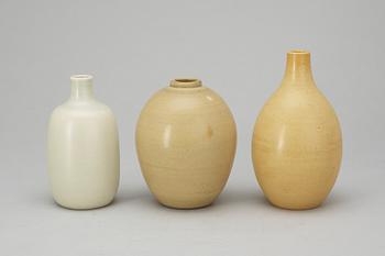 A set of three Ingrid and Erik Triller vases, Tobo.