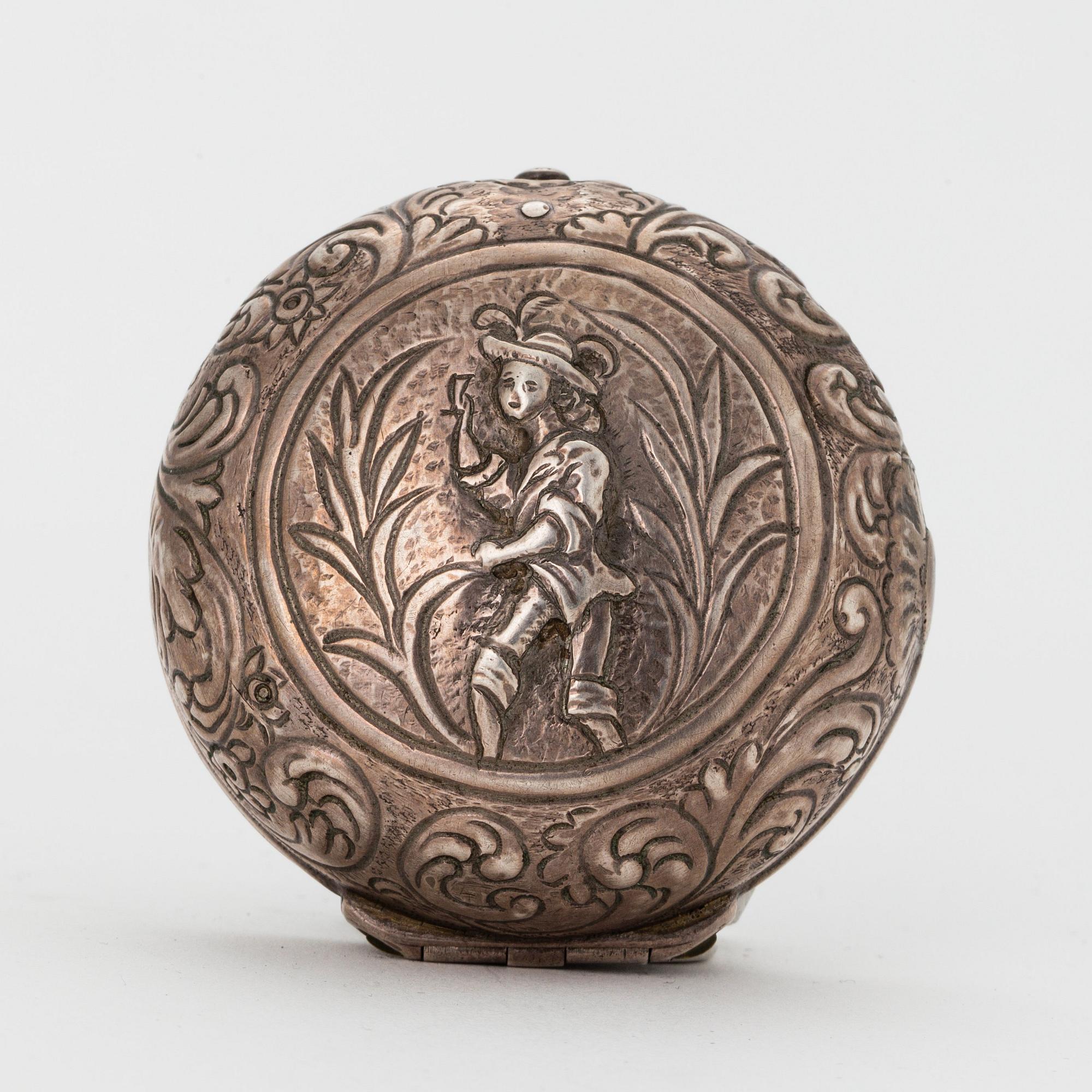 Johan Khornman (Kornman), fickur, silver, möjligen Österrike omkring 1700,