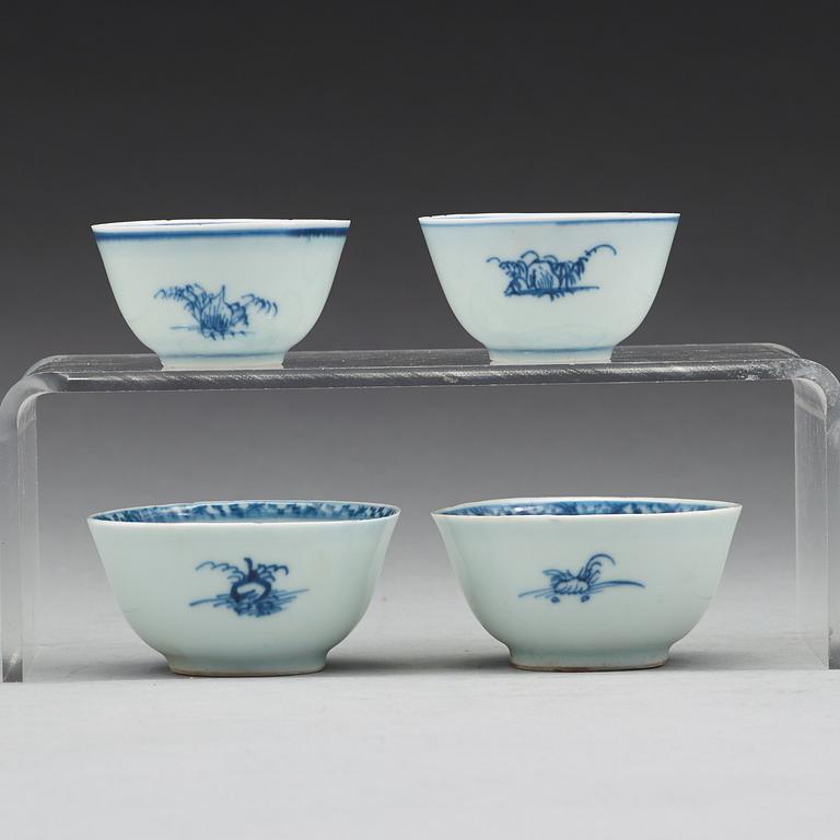 A set of four cups with stands, Qing dynasty, Qianlong (1736-95).