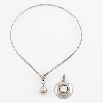 Necklace and pendant, silver, Ceson, Gothenburg 1972.