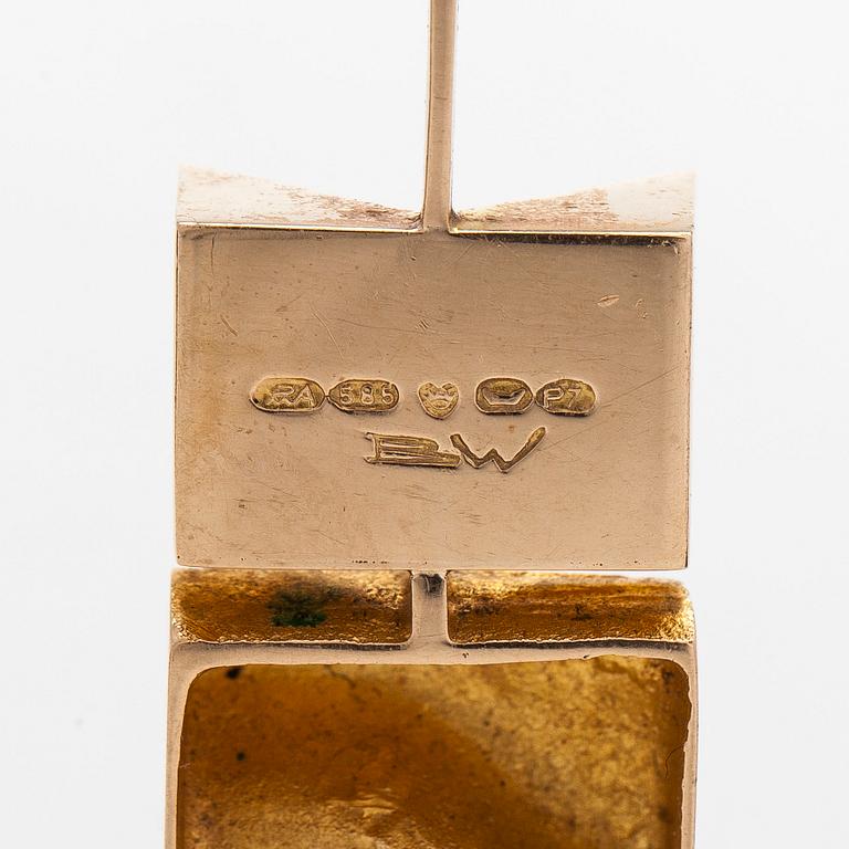 Björn Weckström, necklace, "Narcissos", 14K gold, rock crystal and smoky quartz. Lapponia 1968.