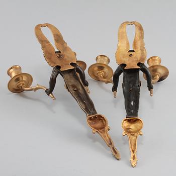 VÄGGAPPLIQUER, ett par, empirestil, 1900-talets andra hälft.