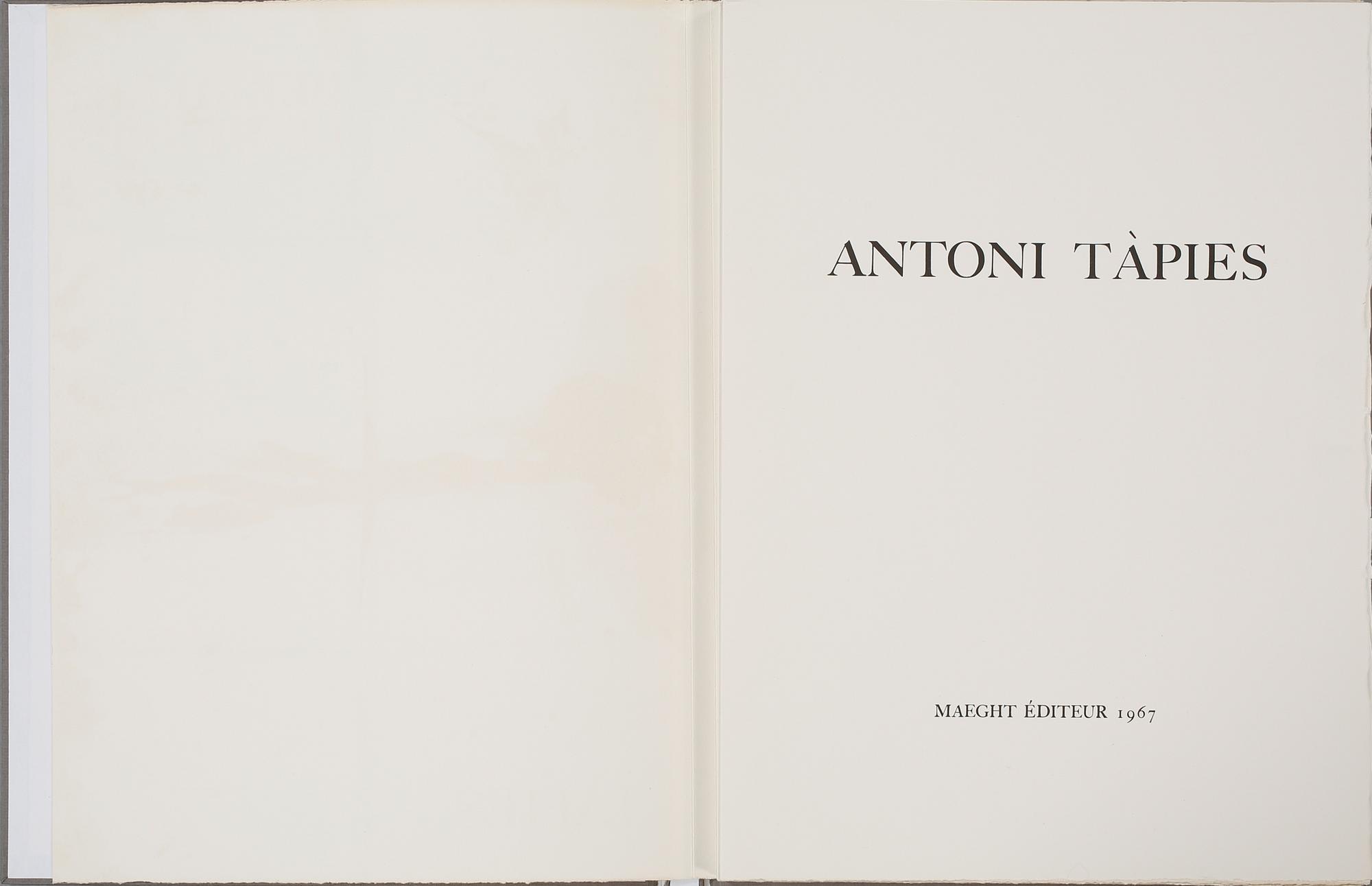 ANTONI TÀPIES, "Derriere le miroir", innehållande 9 färglitografier, signerad och numrerad 114/150.