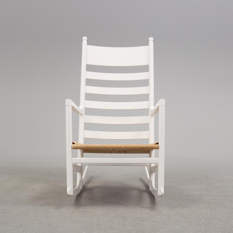 A 'CH-45' rocking chair by Hans J Wegner, Carl Hansen, Odense, Denmark.