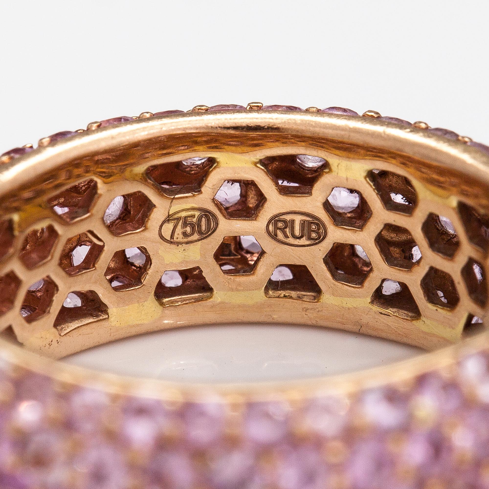 SORMUS, 18K guld, rosa safirer. Rubens, Helsingfors.