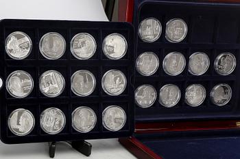 Medaljer 22 st "Danska regenter" silver 1900-talets senare del.
