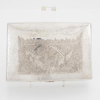 A Norwegian silver box, bearing the mark of David Andersen, Oslo, Norway, first half of the 20th Century.