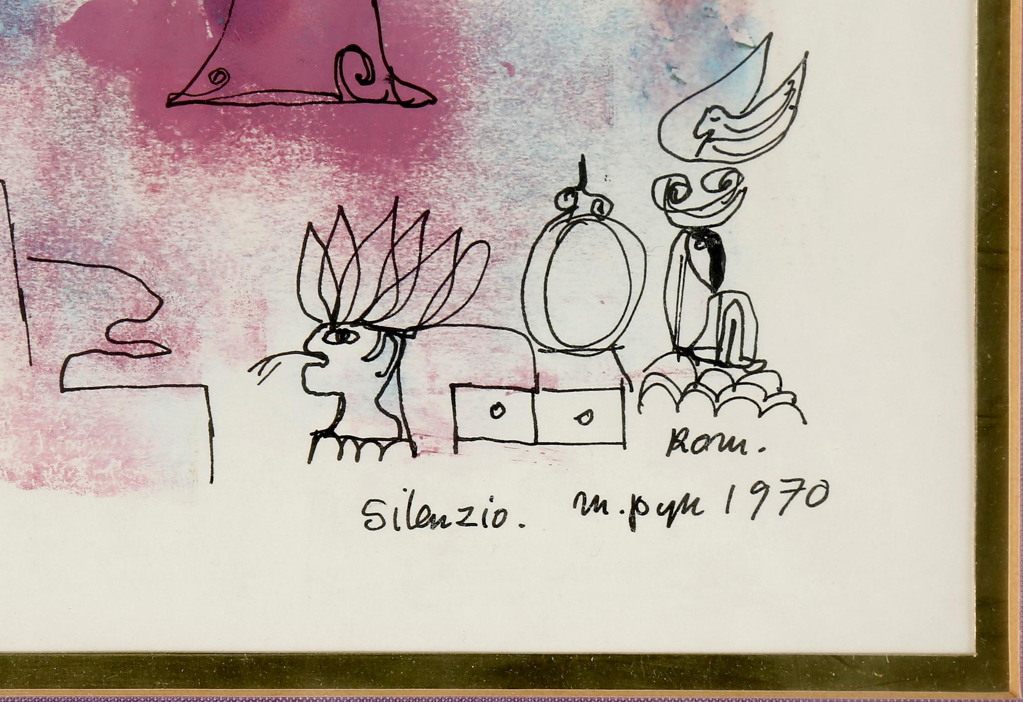 MADELEINE PYK, blandteknik, signerad och daterad Rom 1970.